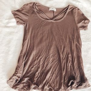 Light brown t shirt with cute cut outs